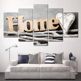 Max 5 Panels HD Modern Abstract Painting Love Heart Home