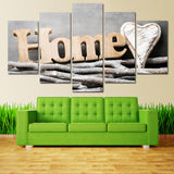 Max 5 Panels HD Modern Abstract Painting Love Heart Home