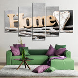 Max 5 Panels HD Modern Abstract Painting Love Heart Home