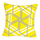 Max Gold Trimmed Square Geometric Falnnel Pillowcase 18"x18"  Parallelogram