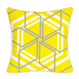 Max Gold Trimmed Square Geometric Falnnel Pillowcase 18"x18"  Parallelogram