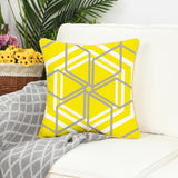 Max Gold Trimmed Square Geometric Falnnel Pillowcase 18"x18"  Parallelogram