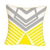 Max Gold Trimmed Square Geometric Falnnel Pillowcase 18"x18"  Strips