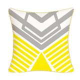 Max Gold Trimmed Square Geometric Falnnel Pillowcase 18"x18"  Strips