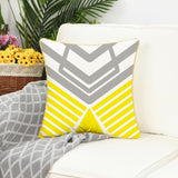 Max Gold Trimmed Square Geometric Falnnel Pillowcase 18"x18"  Strips