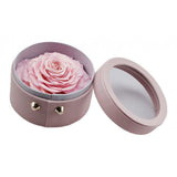 Max Finished Preserved Flower Round Hollow-out Leather Gift Box Pink