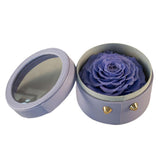Max Finished Preserved Flower Round Hollow-out Leather Gift Box Violet