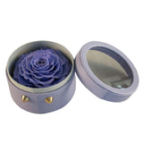 Max Finished Preserved Flower Round Hollow-out Leather Gift Box Violet