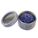 Max Finished Preserved Flower Round Hollow-out Leather Gift Box Violet