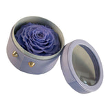 Max Finished Preserved Flower Round Hollow-out Leather Gift Box Violet