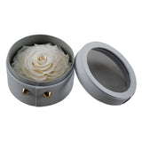 Max Finished Preserved Flower Round Hollow-out Leather Gift Box White