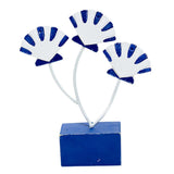 Max Mediterranean Style Wood Fish Scallop Household Ornament Dark Blue Shell