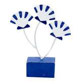 Max Mediterranean Style Wood Fish Scallop Household Ornament Dark Blue Shell