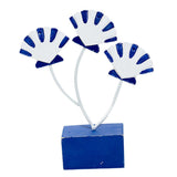 Max Mediterranean Style Wood Fish Scallop Household Ornament Dark Blue Shell