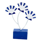 Max Mediterranean Style Wood Fish Scallop Household Ornament Dark Blue Shell