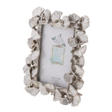 Max 4"/6"Vintage Silver Resin Gingko Leaf Picture/Photo Frame 16x16x1.5cm_4 inch