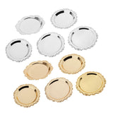 Max 4"/6"Gold Round Metal Fruit Dish Pastry Plate Tea Dessert Serving Tray 10cm