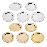 Max 4"/6"Gold Round Metal Fruit Dish Pastry Plate Tea Dessert Serving Tray 10cm