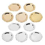 Max 4"/6"Gold Round Metal Fruit Dish Pastry Plate Tea Dessert Serving Tray 10cm