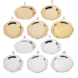 Max 4"/6"Gold Round Metal Fruit Dish Pastry Plate Tea Dessert Serving Tray 10cm