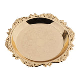 Max 4"/6"Gold Round Metal Fruit Dish Pastry Plate Tea Dessert Serving Tray 10cm