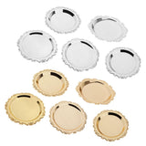 Max 4"/6"Gold Round Metal Fruit Dish Pastry Plate Tea Dessert Serving Tray 10cm