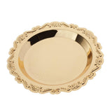 Max 4"/6"Gold Round Metal Fruit Dish Pastry Plate Tea Dessert Serving Tray 15cm