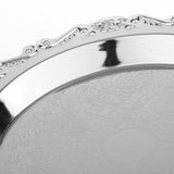Max Silver Round Metal Fruit Dish Pastry Plate Tea Dessert Serving Tray 20cm