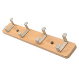 Max Antique  Wall Mounted Bamboo Hook Robe Clothing Towel Hanger Brown 4 Hooks