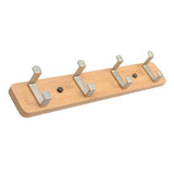 Max Antique  Wall Mounted Bamboo Hook Robe Clothing Towel Hanger Brown 4 Hooks