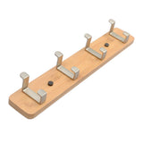 Max Antique  Wall Mounted Bamboo Hook Robe Clothing Towel Hanger Brown 4 Hooks