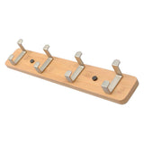 Max Antique  Wall Mounted Bamboo Hook Robe Clothing Towel Hanger Brown 4 Hooks
