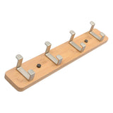 Max Antique  Wall Mounted Bamboo Hook Robe Clothing Towel Hanger Brown 4 Hooks