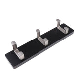 Max Antique  Wall Mounted Bamboo Hook Robe Clothing Towel Hanger Black 3 Hooks