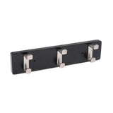 Max Antique  Wall Mounted Bamboo Hook Robe Clothing Towel Hanger Black 3 Hooks