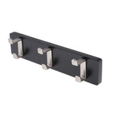Max Antique  Wall Mounted Bamboo Hook Robe Clothing Towel Hanger Black 3 Hooks