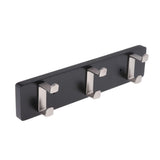 Max Antique  Wall Mounted Bamboo Hook Robe Clothing Towel Hanger Black 3 Hooks