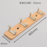 Max Antique  Wall Mounted Bamboo Hook Robe Clothing Towel Hanger Black 4 Hooks