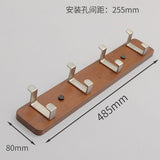 Max Antique  Wall Mounted Bamboo Hook Robe Clothing Towel Hanger Black 4 Hooks