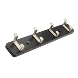 Max Antique  Wall Mounted Bamboo Hook Robe Clothing Towel Hanger Black 4 Hooks