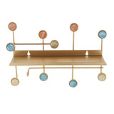 Max Golden Metal Wall Mounted Storage Bench Shelf with Coat Hanger Hooks