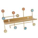 Max Golden Metal Wall Mounted Storage Bench Shelf with Coat Hanger Hooks