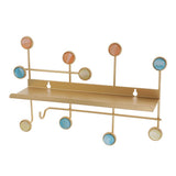 Max Golden Metal Wall Mounted Storage Bench Shelf with Coat Hanger Hooks