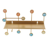 Max Golden Metal Wall Mounted Storage Bench Shelf with Coat Hanger Hooks