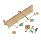 Max Golden Metal Wall Mounted Storage Bench Shelf with Coat Hanger Hooks