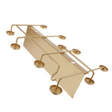 Max Golden Metal Wall Mounted Storage Bench Shelf with Coat Hanger Hooks