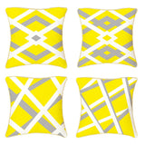 Max Gold Trim Square Geometry Velvet Pillowcase Cushion Cover Slipcover18x18"  1