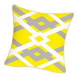 Max Gold Trim Square Geometry Velvet Pillowcase Cushion Cover Slipcover18x18"  3