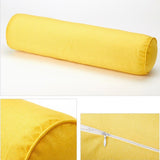 Max Solid Color Cotton Linen Cylindrical Lumbar Support Pillow Yellow