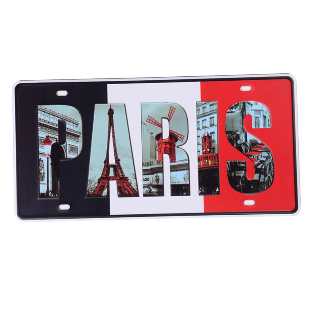 Maxbell  Decorative Tinplate Sigh Plaque Painting for Bar Home Wall Paris